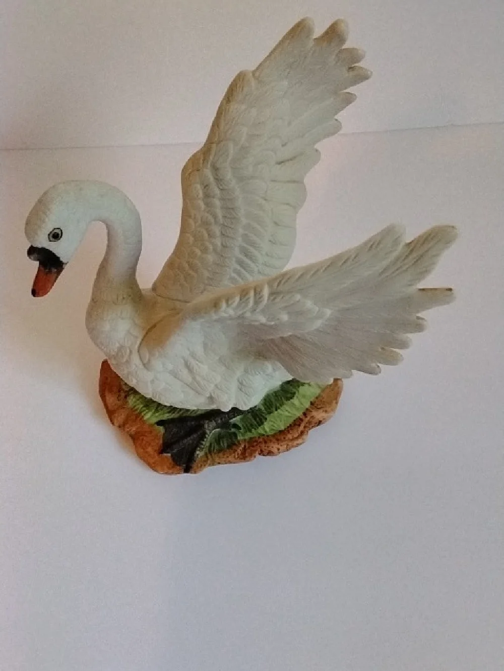 White Swan Bird Figurine Decorative Perch for Bird Areas